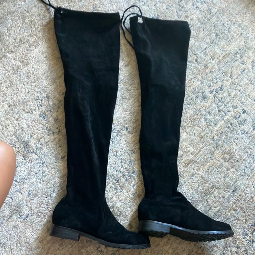 Over the knee suede boots